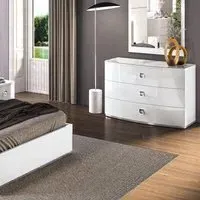 Betty Italian 3 Drawer Chest - White, High Gloss