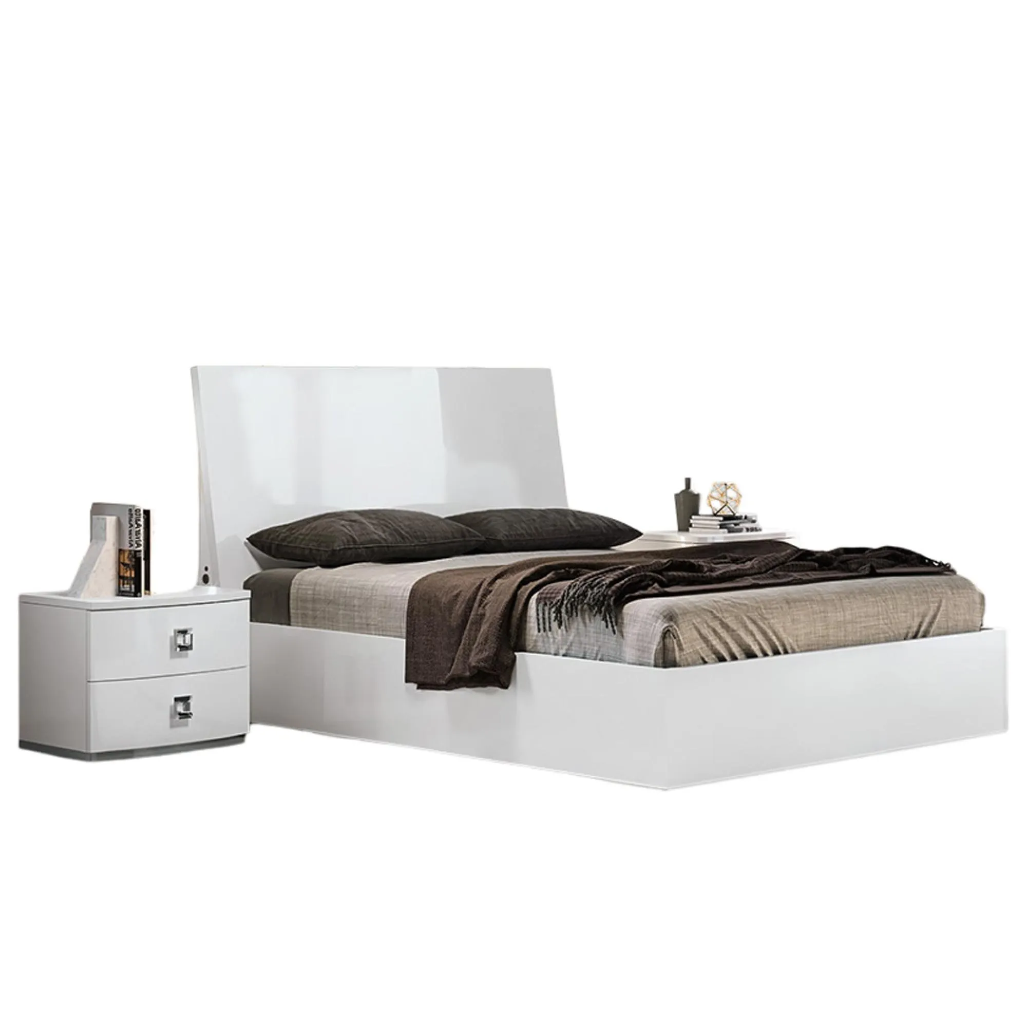 Betty Italian Bed - White, High Gloss