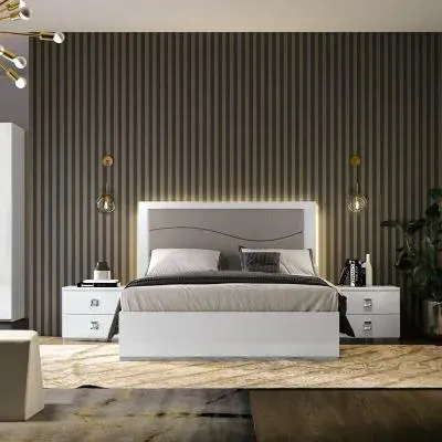 Betty Italian Bed - White, High Gloss image
