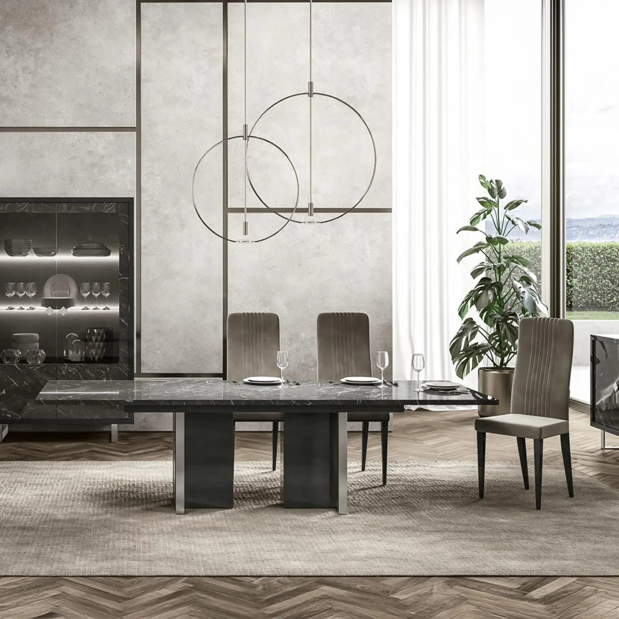 Carvelle 8-10 Seater Extending Dining Table - Grey