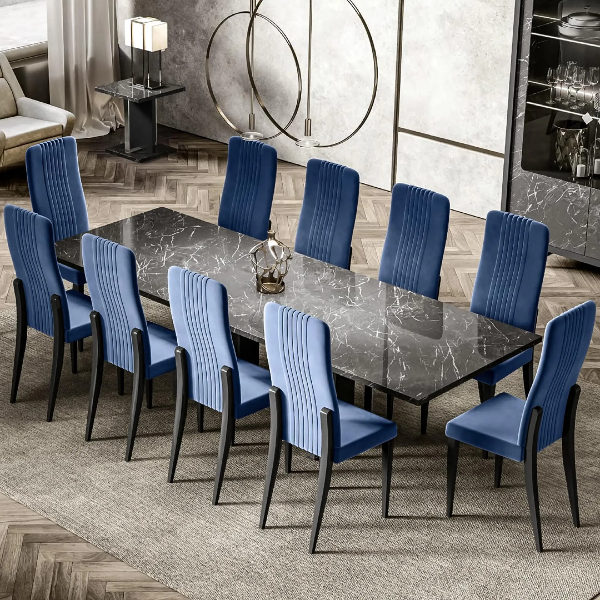 Carvelle 8-10 Seater Extending Dining Table - Grey