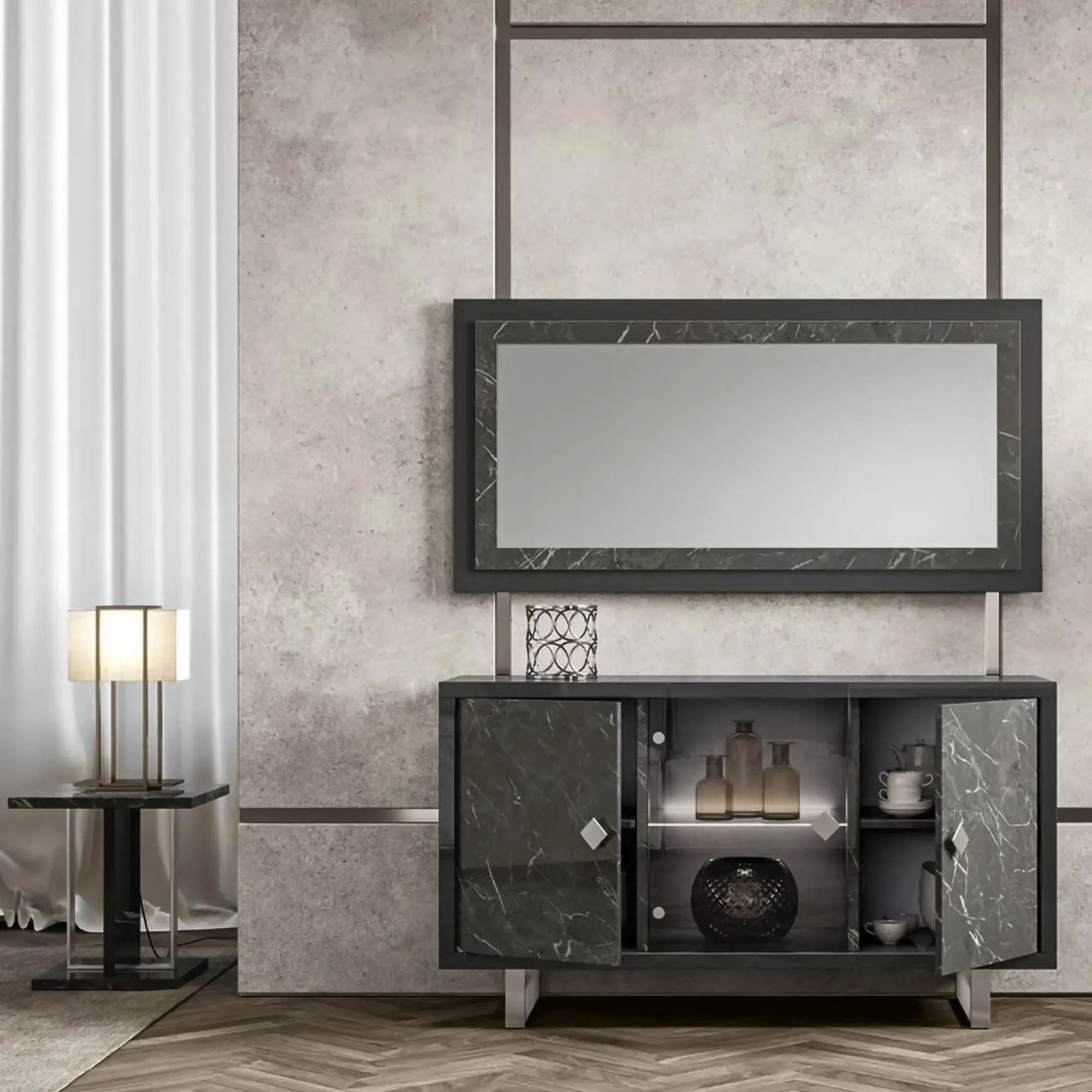 Carvelle Lamp Table - Grey