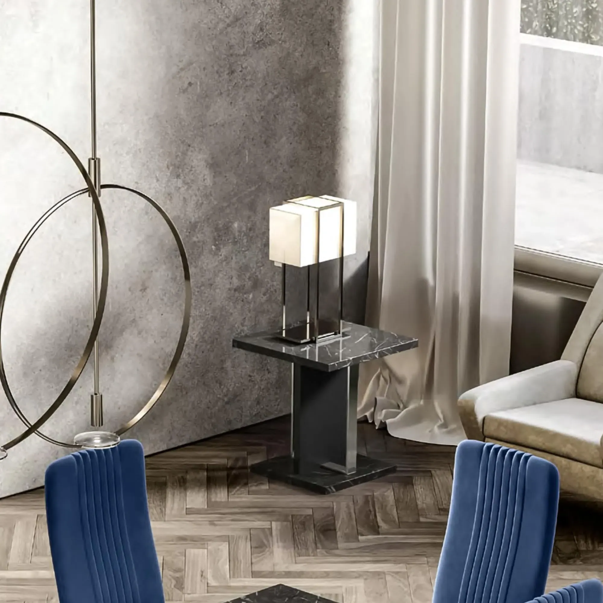 Carvelle Lamp Table - Grey