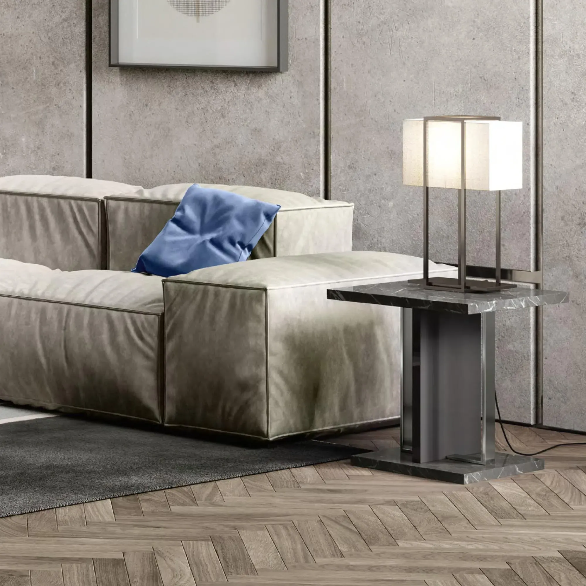 Carvelle Lamp Table - Grey