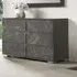 Carvelle Night 3 Drawer Wide Chest - Glossy Grey, Particle Board