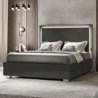 Carvelle Night Italian Quilted Headboard Bed - Grey
