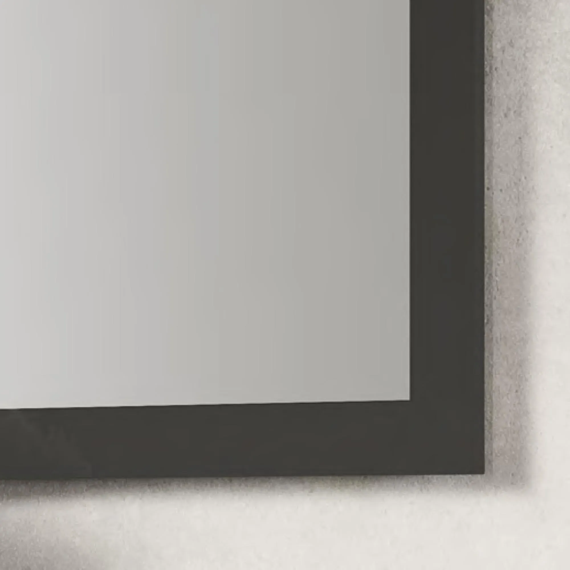 Carvelle Night Rectangular Wall Mirror - Glossy Grey, Particle Board