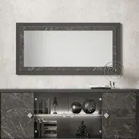 Carvelle Rectangular Wall Mirror - Grey, Particle Board