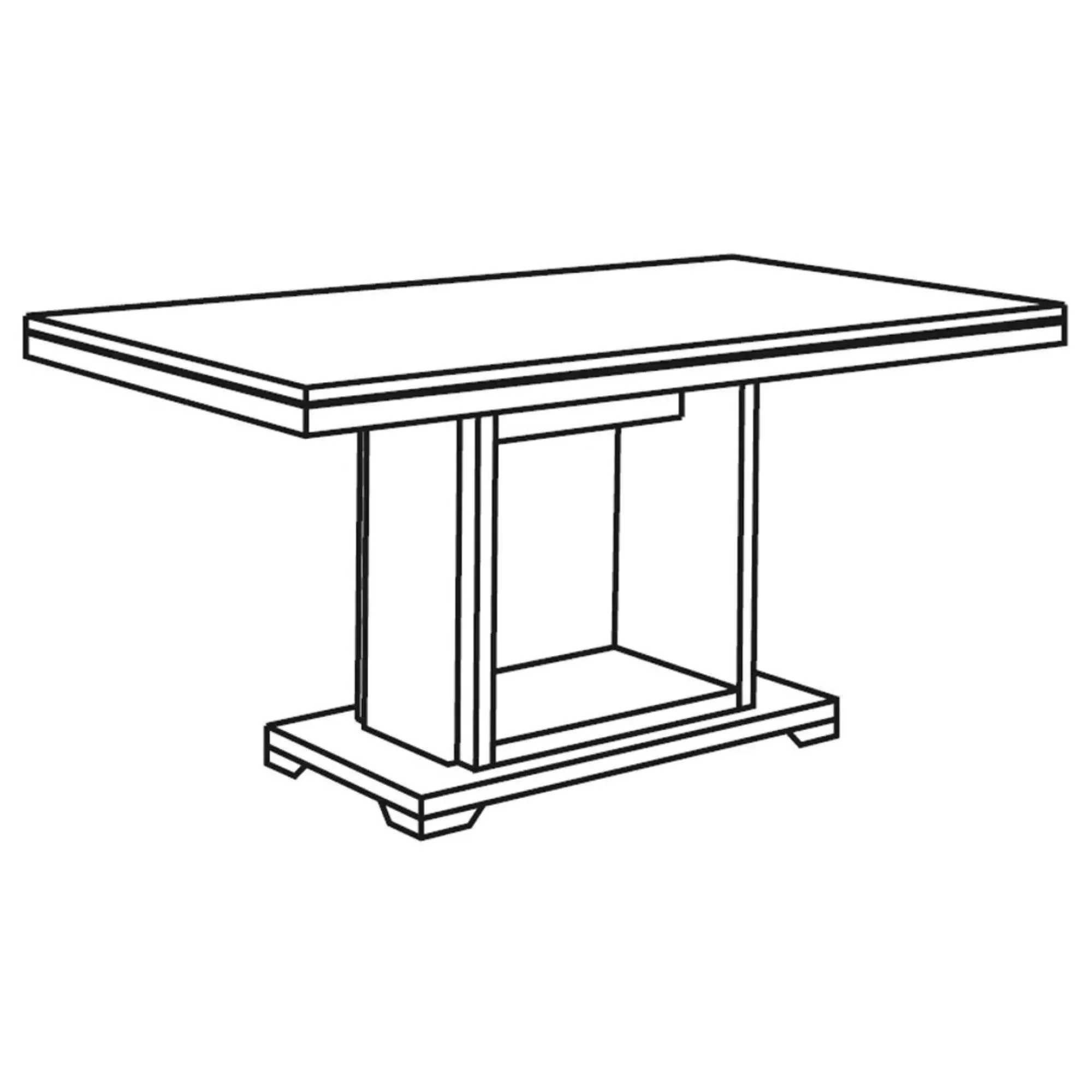 Enna 6-Seater Pedestal Dining Table - Black Marble, Particle Wood