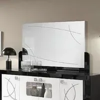 Enna Rectangular Wall Mirror - Black Lacquered