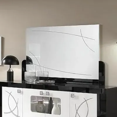 Enna Rectangular Wall Mirror - Black Lacquered image