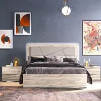 Laura Oak Grain Effect Bed Frame - Grey