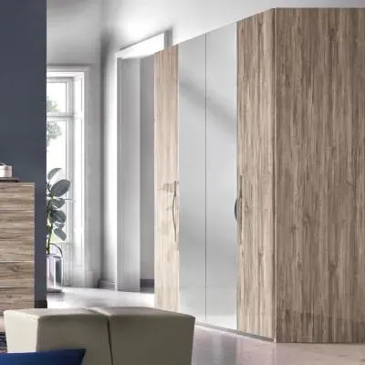 Laura Oak Grain Effect Wardrobe - Grey