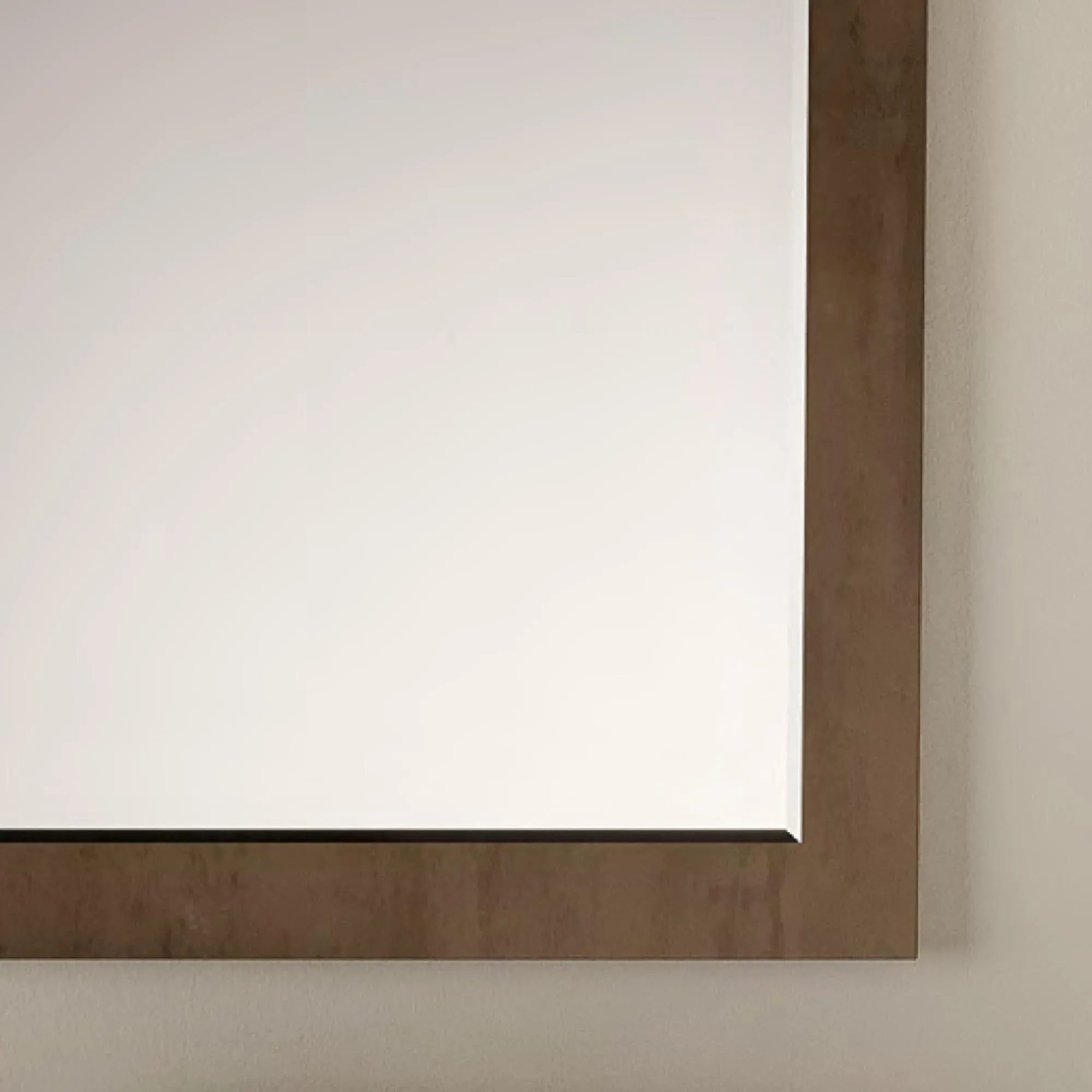 Meridian Square Wall Mirror - Brown, Italian Walnut