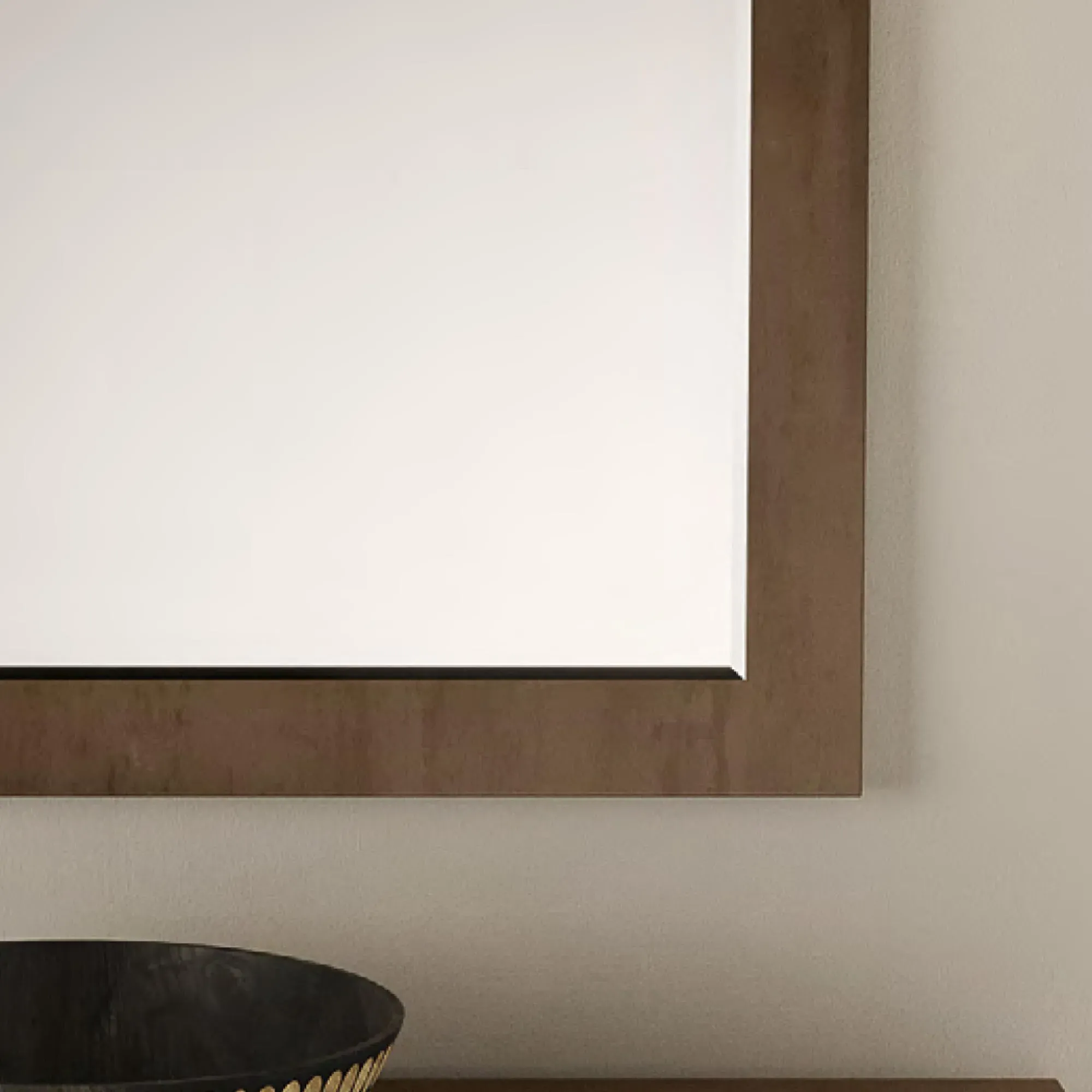 Meridian Square Wall Mirror - Brown, Italian Walnut