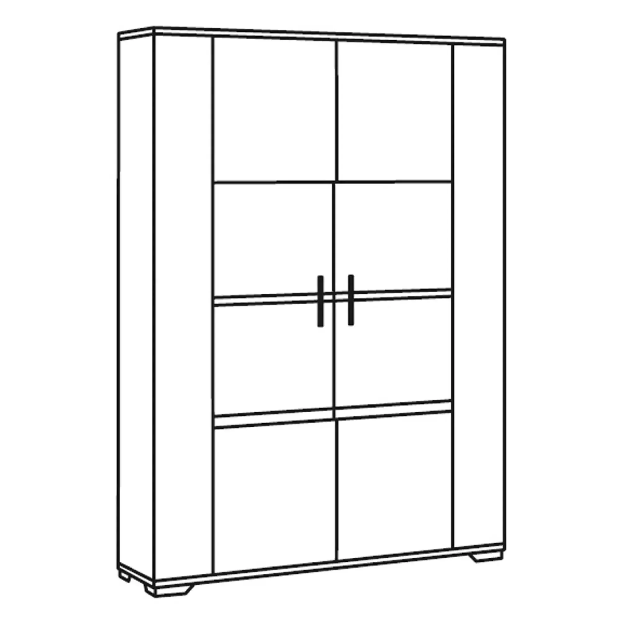 Messina 2 Door Display Cabinet with LED - White, Particle Wood