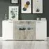 Messina 4 Door Sideboard with LED Light - White, Particle Wood