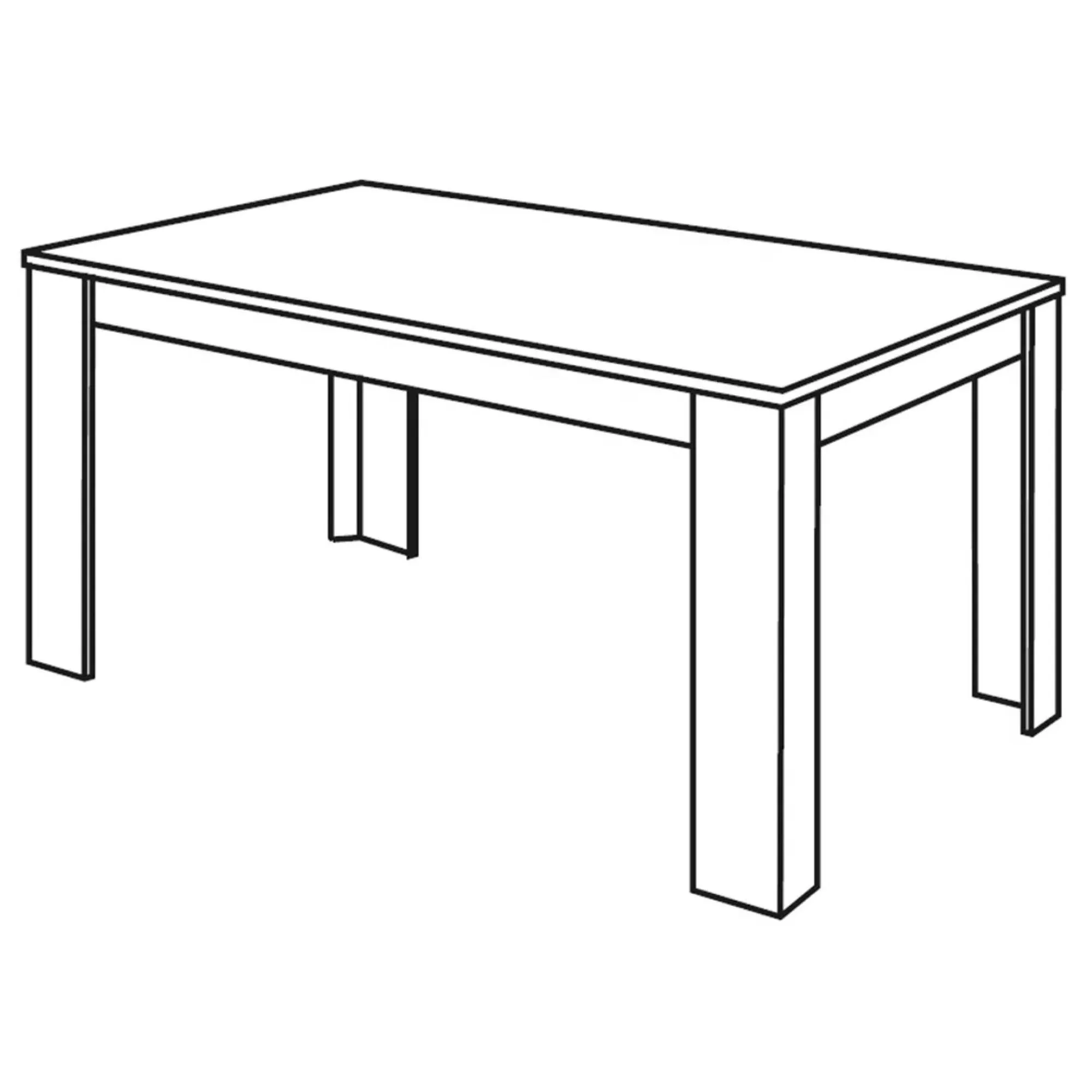 Messina 6 Seater Dining Table - White, Particle Wood