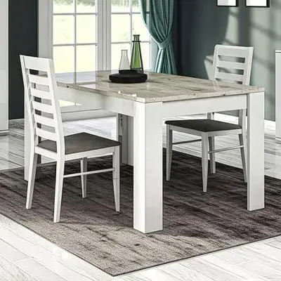 Messina 6 Seater Dining Table - White, Particle Wood image