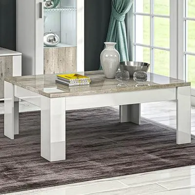 Messina Coffee Table - White and Grey, Particle Wood image
