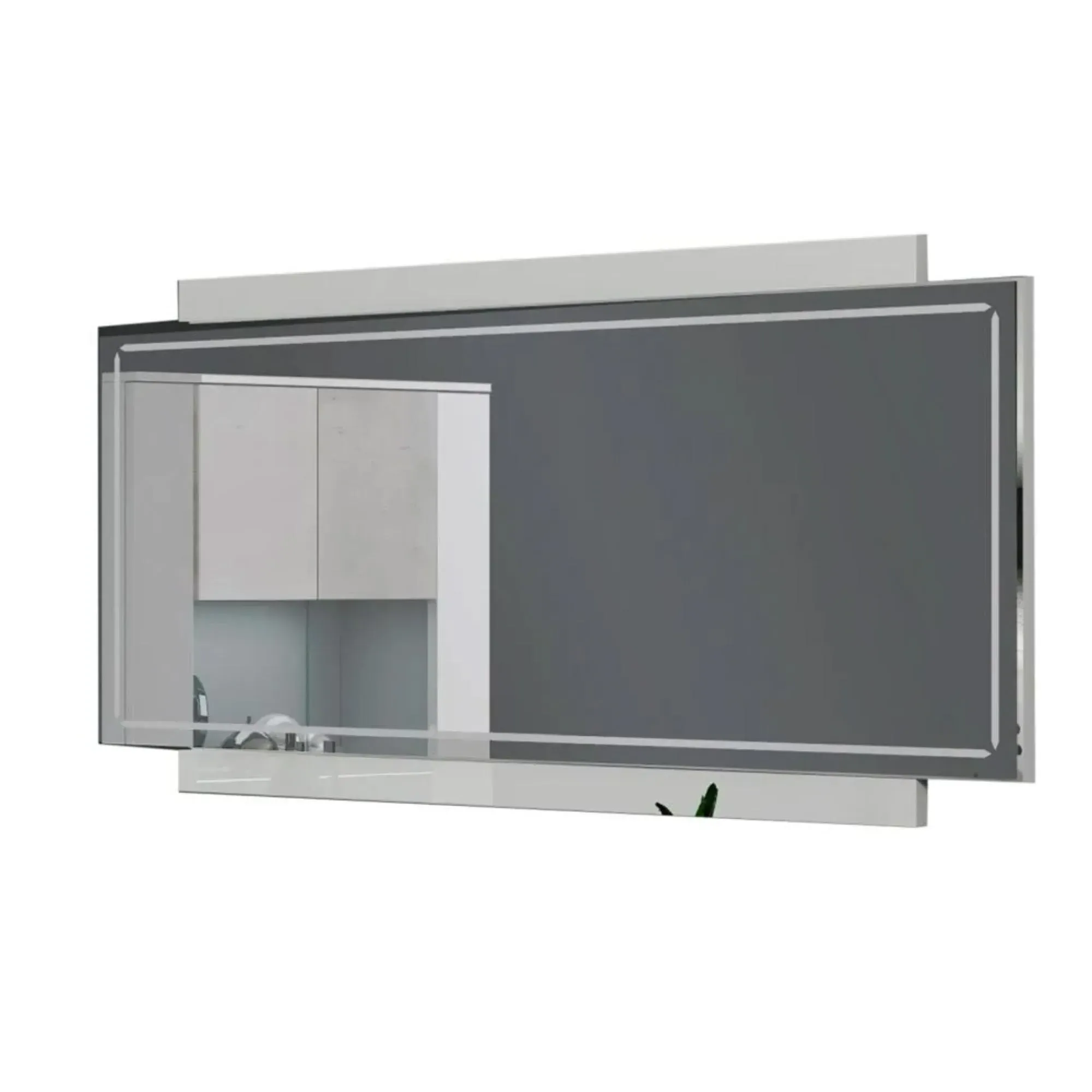 Messina Rectangular Wall Mirror - White Lacquered
