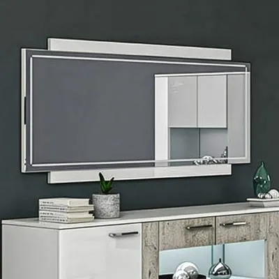Messina Rectangular Wall Mirror - White Lacquered image