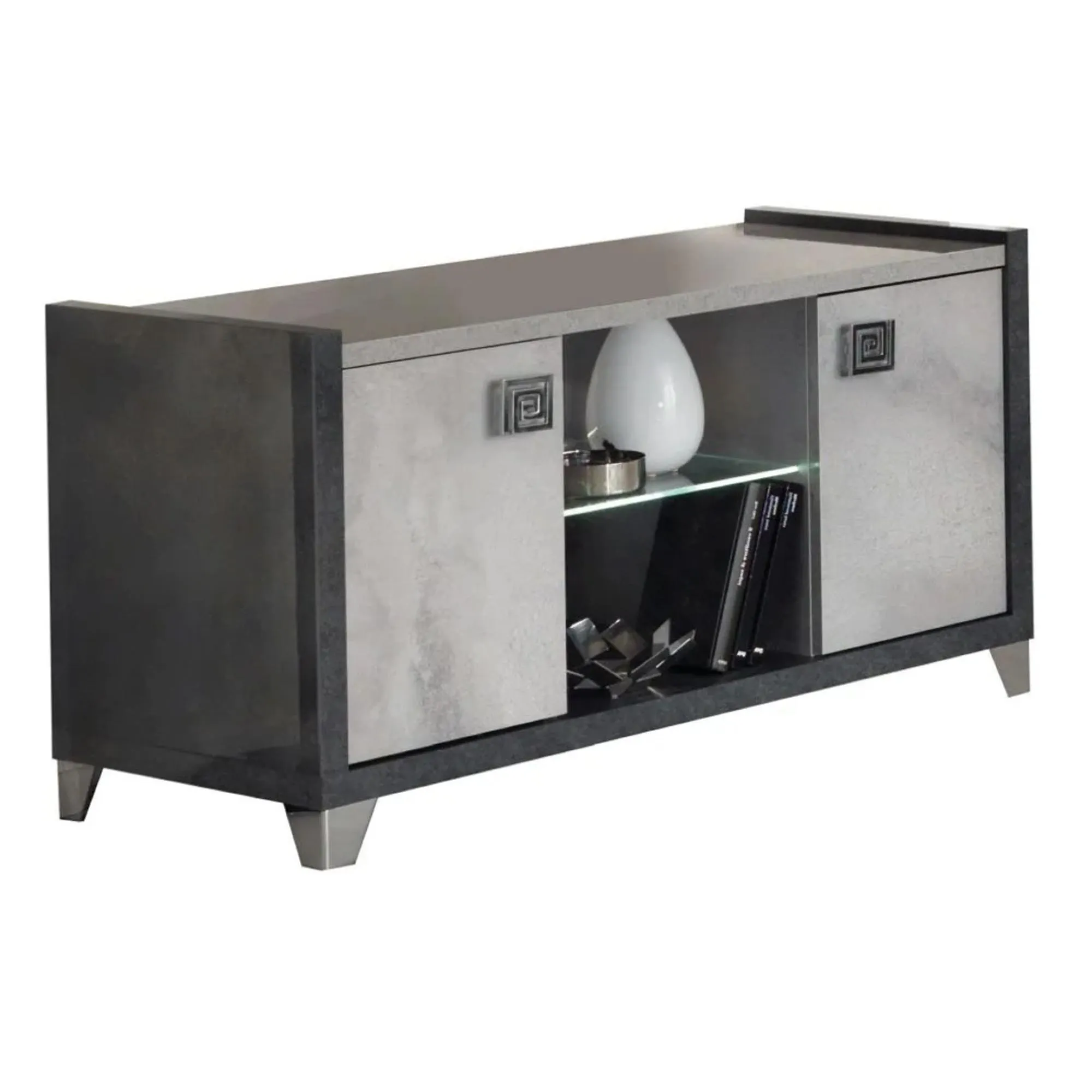 Milo 105cm TV Unit - Grey, Marble Effect