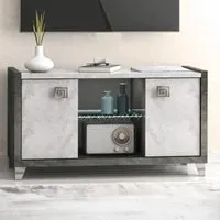 Milo 105cm TV Unit - Grey, Marble Effect