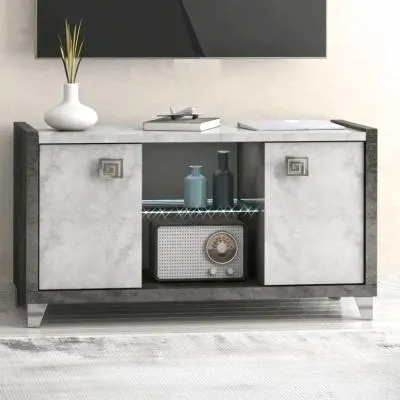 Milo 105cm TV Unit - Grey, Marble Effect image