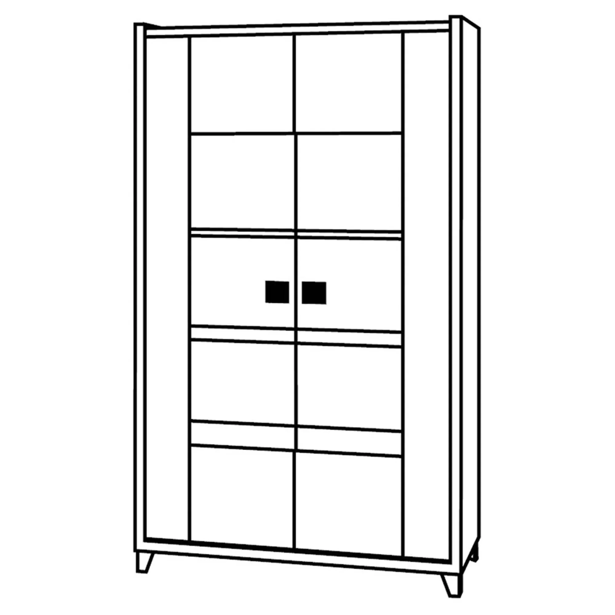 Milo 2 Door Display Cabinet with LED - Grey, Particle Wood