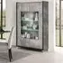 Milo 2 Door Display Cabinet with LED - Grey, Particle Wood