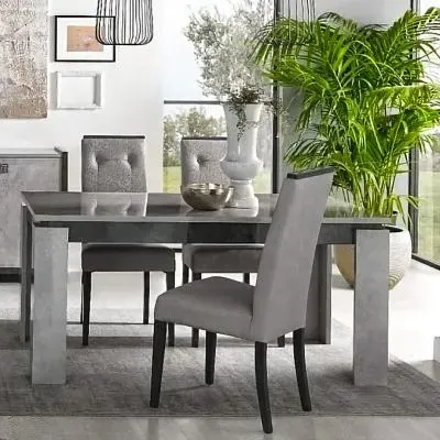 Milo 6-8 Seater Extending Dining Table - Grey, Particle Wood image