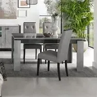 Milo Extending Dining Set with 4 Chairs - Grey Marble
