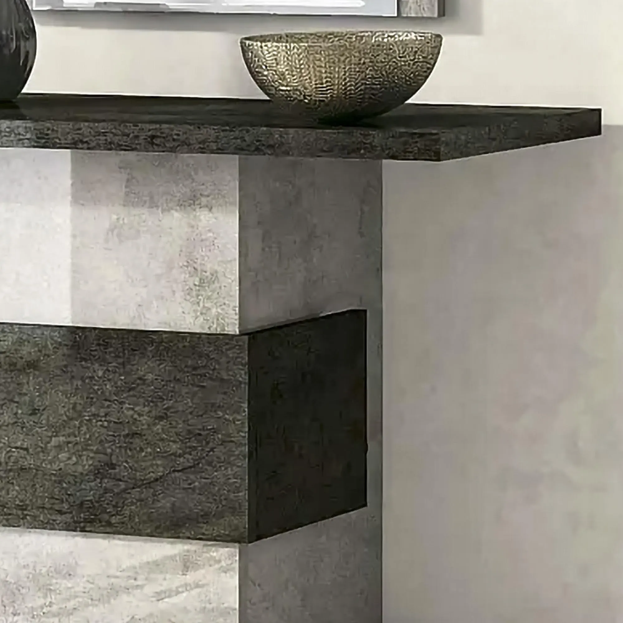 Milo Italian Console Table - Grey, Marble Effect
