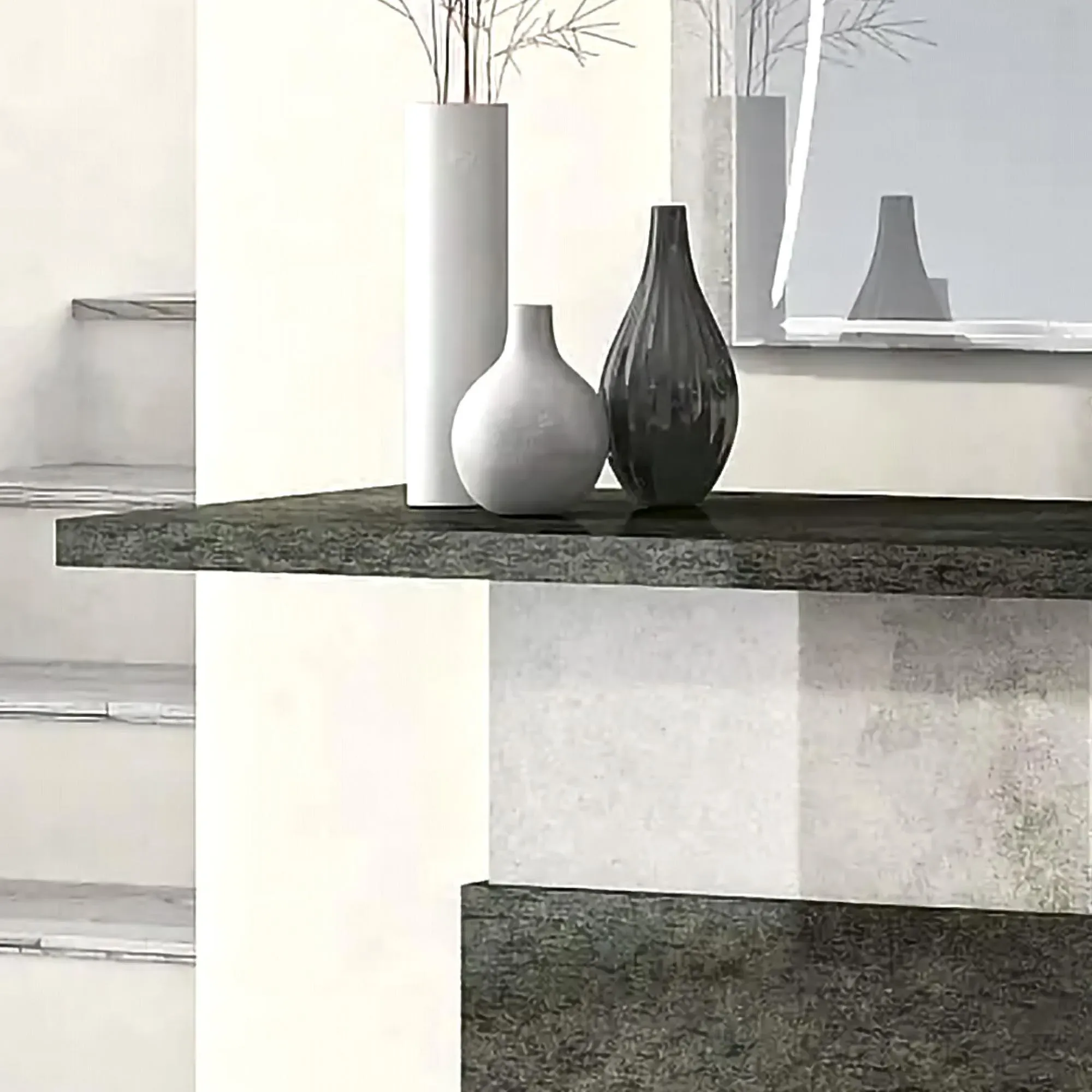 Milo Italian Console Table - Grey, Marble Effect