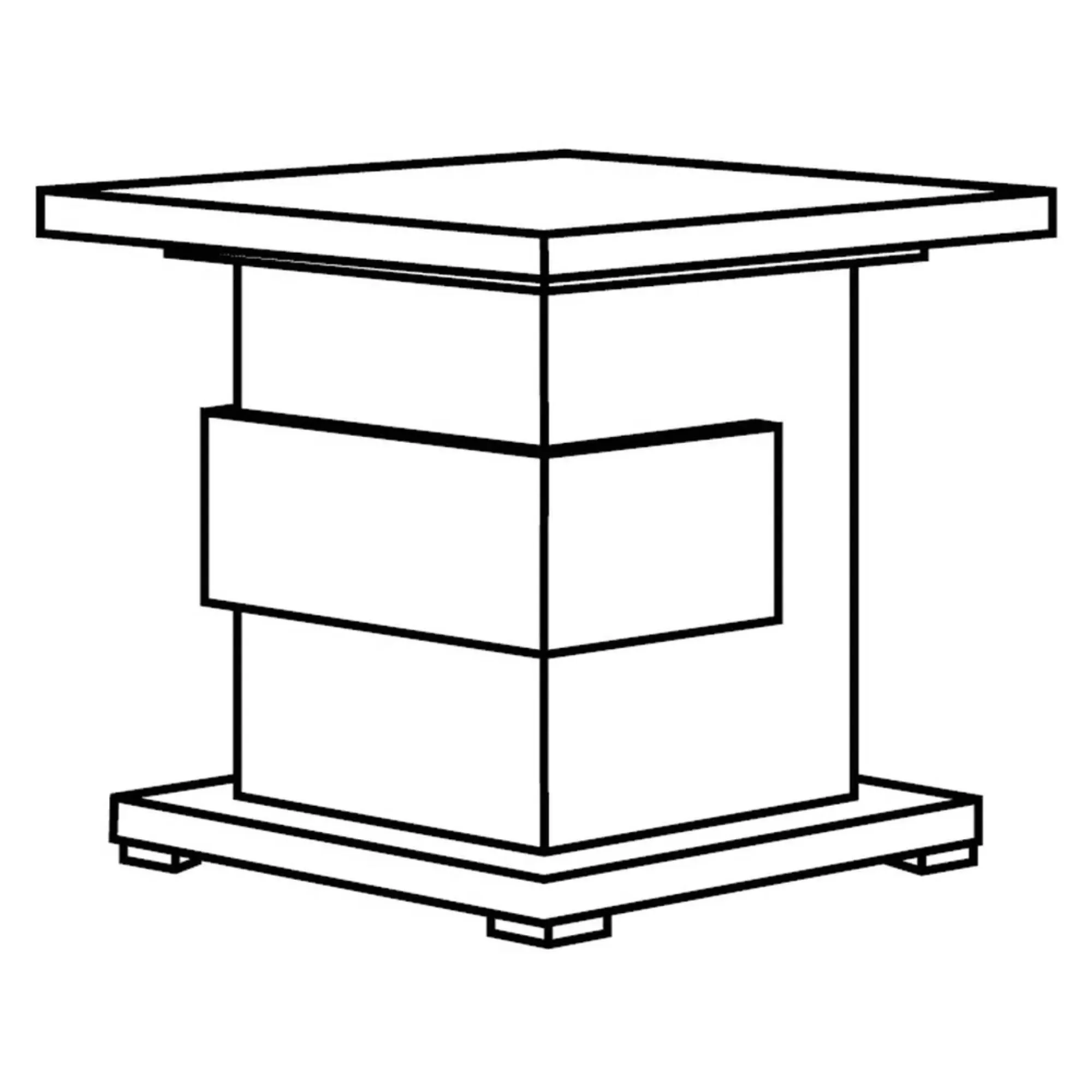 Milo Italian Lamp Table - Grey, Particle Wood