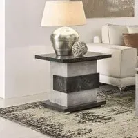 Milo Italian Lamp Table - Grey, Particle Wood