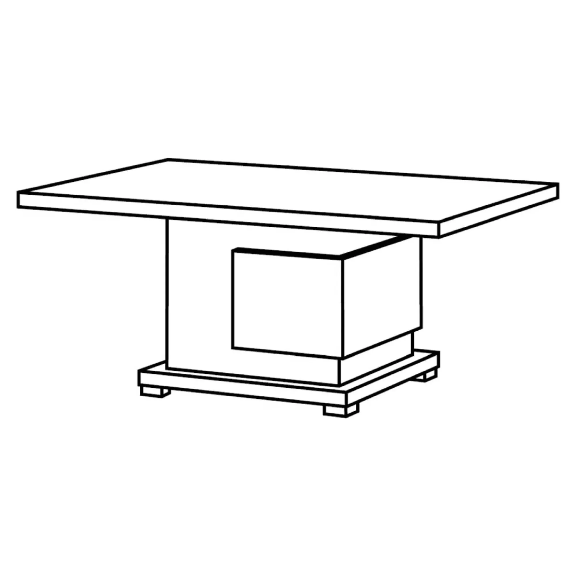 Milo Pedestal Coffee Table - Grey, Particle Wood