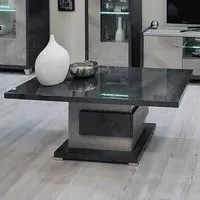 Milo Pedestal Coffee Table - Grey, Particle Wood