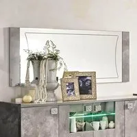 Milo Rectangular Wall Mirror - Light Grey, Marble Effect