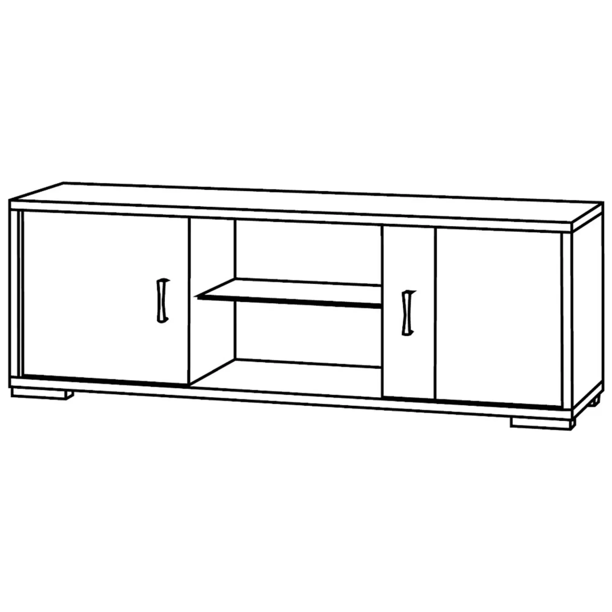 Naro 150cm TV Unit - Dove Grey, Particle Wood