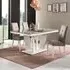 Naro 6-Seater Pedestal Dining Table - Dove Grey, Particle Wood