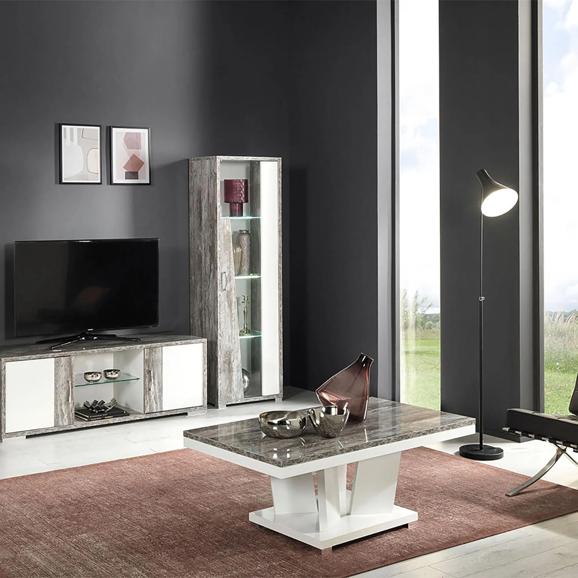 Naro Coffee Table - Dove Grey, Particle Wood