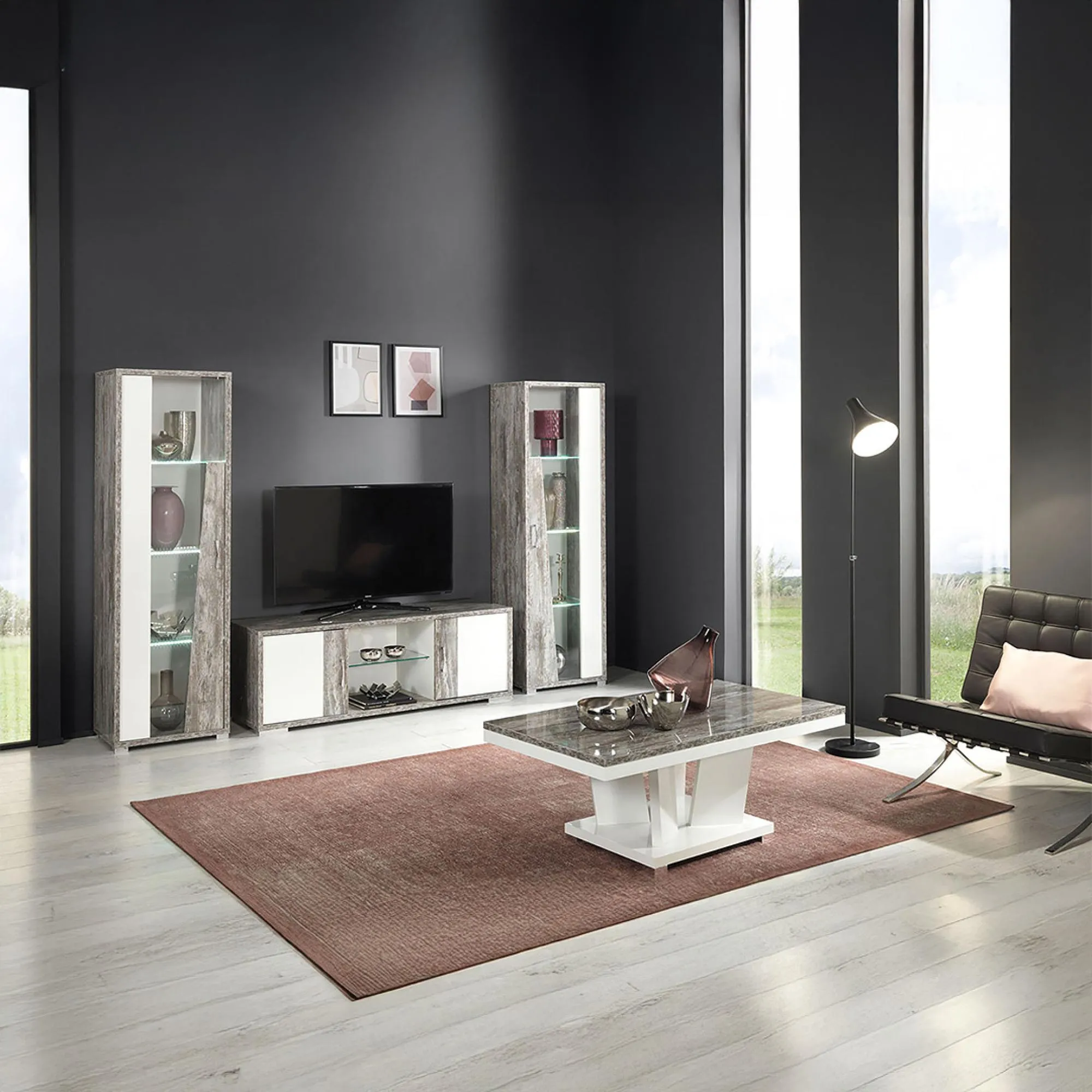 Naro Coffee Table - Dove Grey, Particle Wood