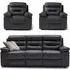 Amalfi 3+1+1 Recliner Sofa Set - Dark Grey, Italian Leather