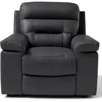 Amalfi Recliner Armchair - Dark Grey, Italian Leather
