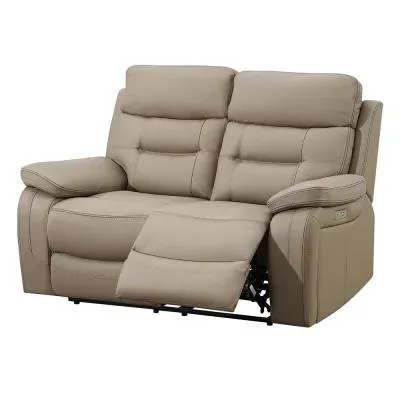 Belgravia 2-Seater Power Recliner Sofa - Taupe, Leather
