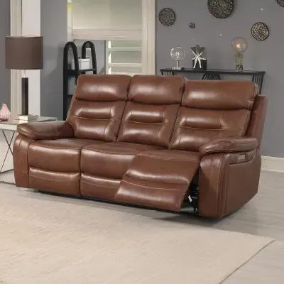 Belgravia 3-Seater Power Recliner Sofa - Brown, Leather image
