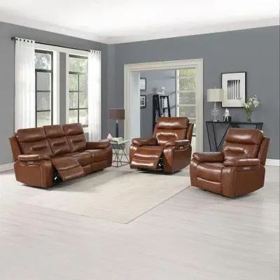 Belgravia 3+1+1 Seater Power Recliner Sofa Set - Brown, Leather image
