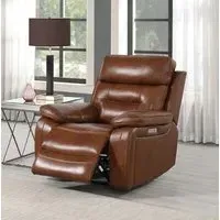 Belgravia Power Recliner Armchair - Brown, Leather